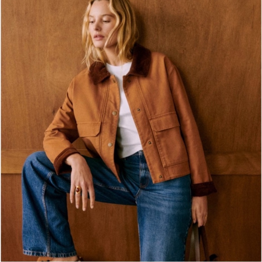 Sezane Tan Brown Utility Jacket - Picture 1 of 4